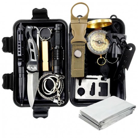 Zestaw Survivalowy Przetrwania Wojskowy Turysty 11w1