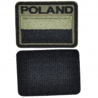 Emblemat Gaszona Flaga Polski z Napisem POLAND na Rzep 52x42mm