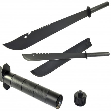 Duża Maczeta Full Black ze Schowkiem 71cm
