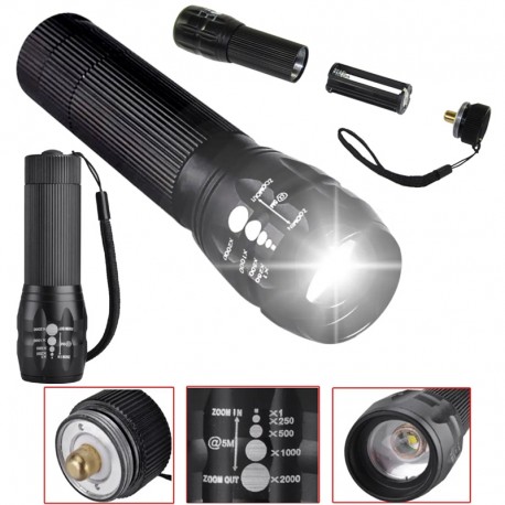Mała Podręczna Latarka LED 150lm ZOOM 3 Tryby CREE-XML-T6