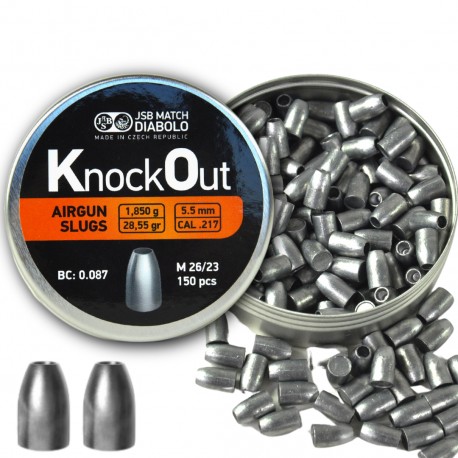 Śrut JSB KnockOut Slugs .217 Cal 5,5mm 1,850g 150 szt.