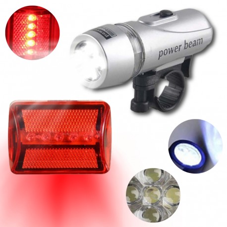 Zestaw Latarek Rowerowych LED Przód + Tył