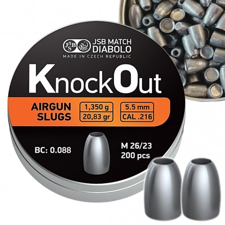 Śrut JSB Knockout Slugs .216 Cal 5,5 mm 1,35g 200szt.