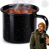 MIL-TEC | Kubek Turystyczny Emaliowany Czarny 350ml