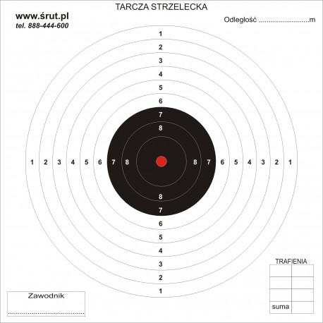Tarcze strzeleckie 8,5x8,5 cm 100 szt. grube